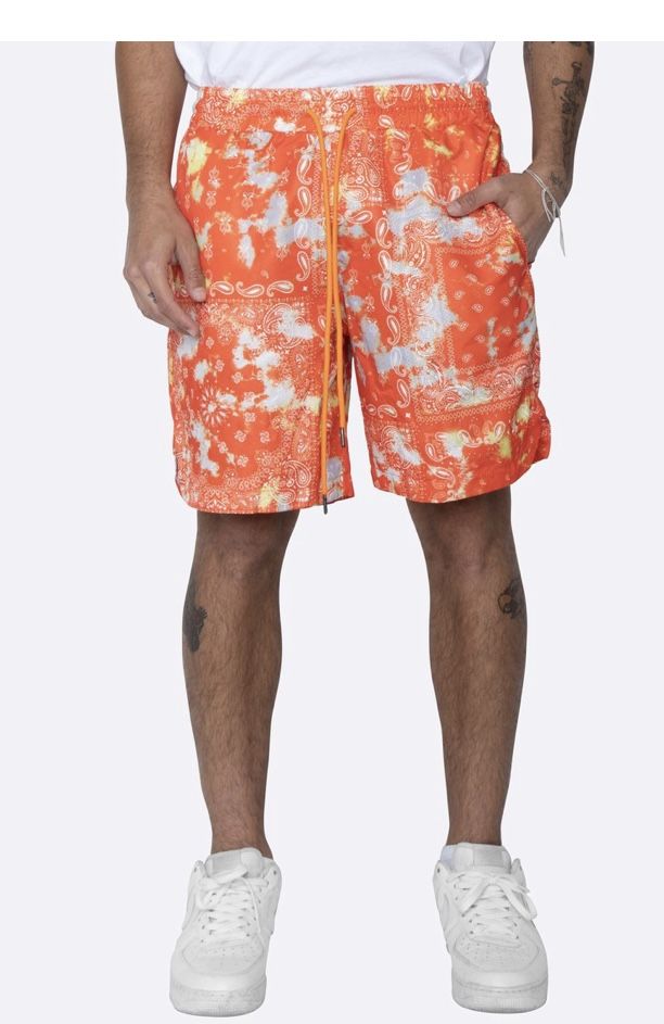 TIE DYE SHORTS & BUCKET HAT ORANGE (L/34)