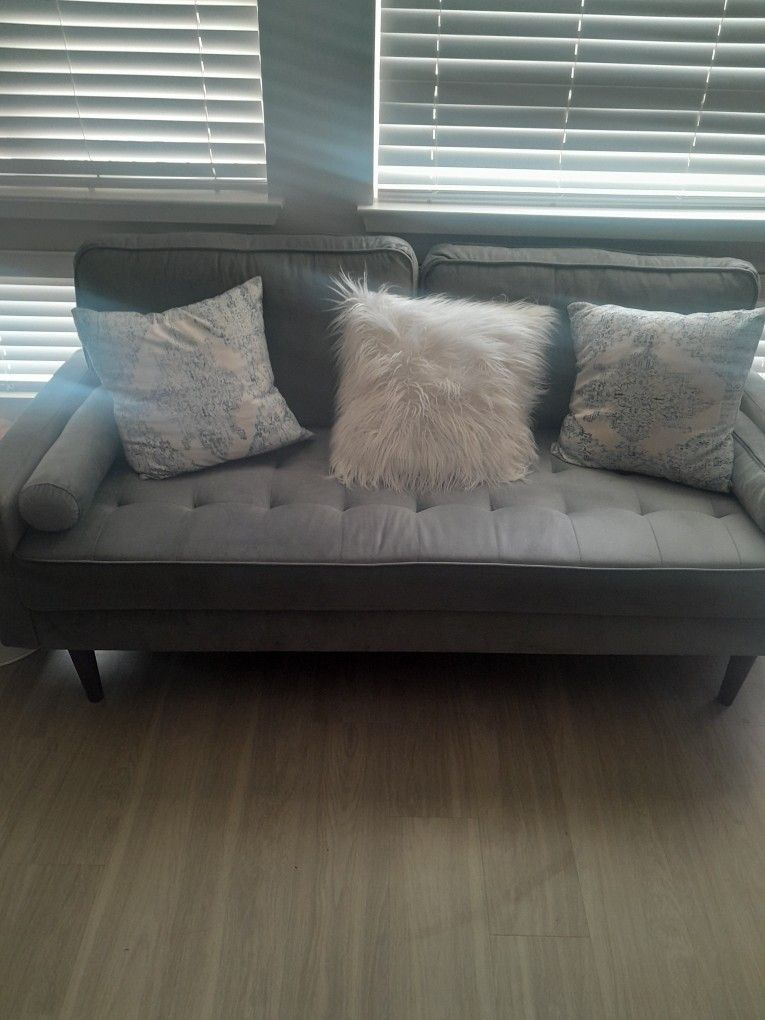 Grey Couch Blue Chair