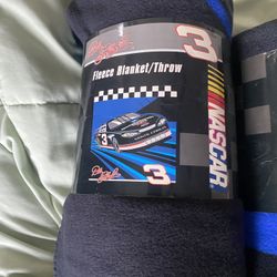 Dale Earnhardt NASCAR-themed fleece throw blanket featuring his iconic #3 car. 