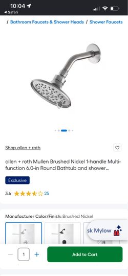 Allen + Roth Brushed Nickel Round Shower Head