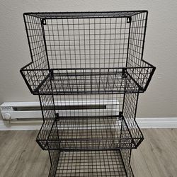 3 Tier Metal Wire Storage Basket Organizer