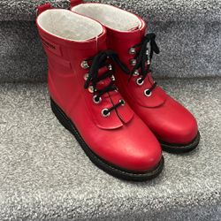 Women’s Waterproof Rain Boots: Red Size 36 (W-size 6)