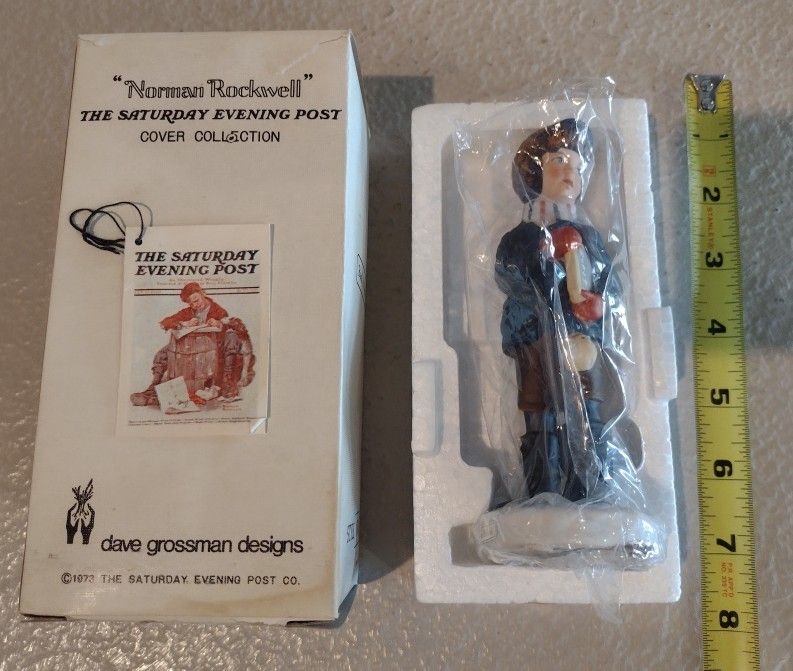 New Norman Rockwell Figurine BACK TO SCHOOL Dave Grossman Cover Collection