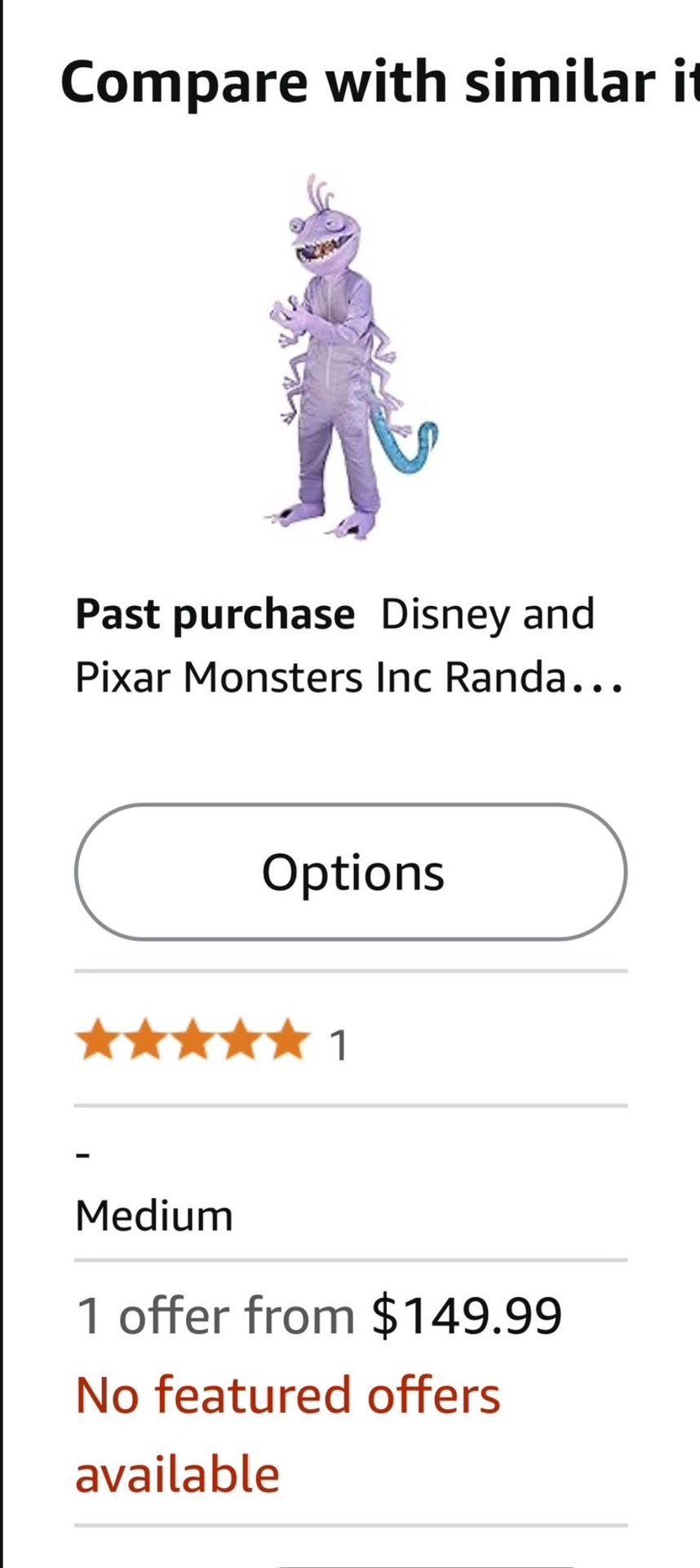 Monsters Inc Costume (randall)