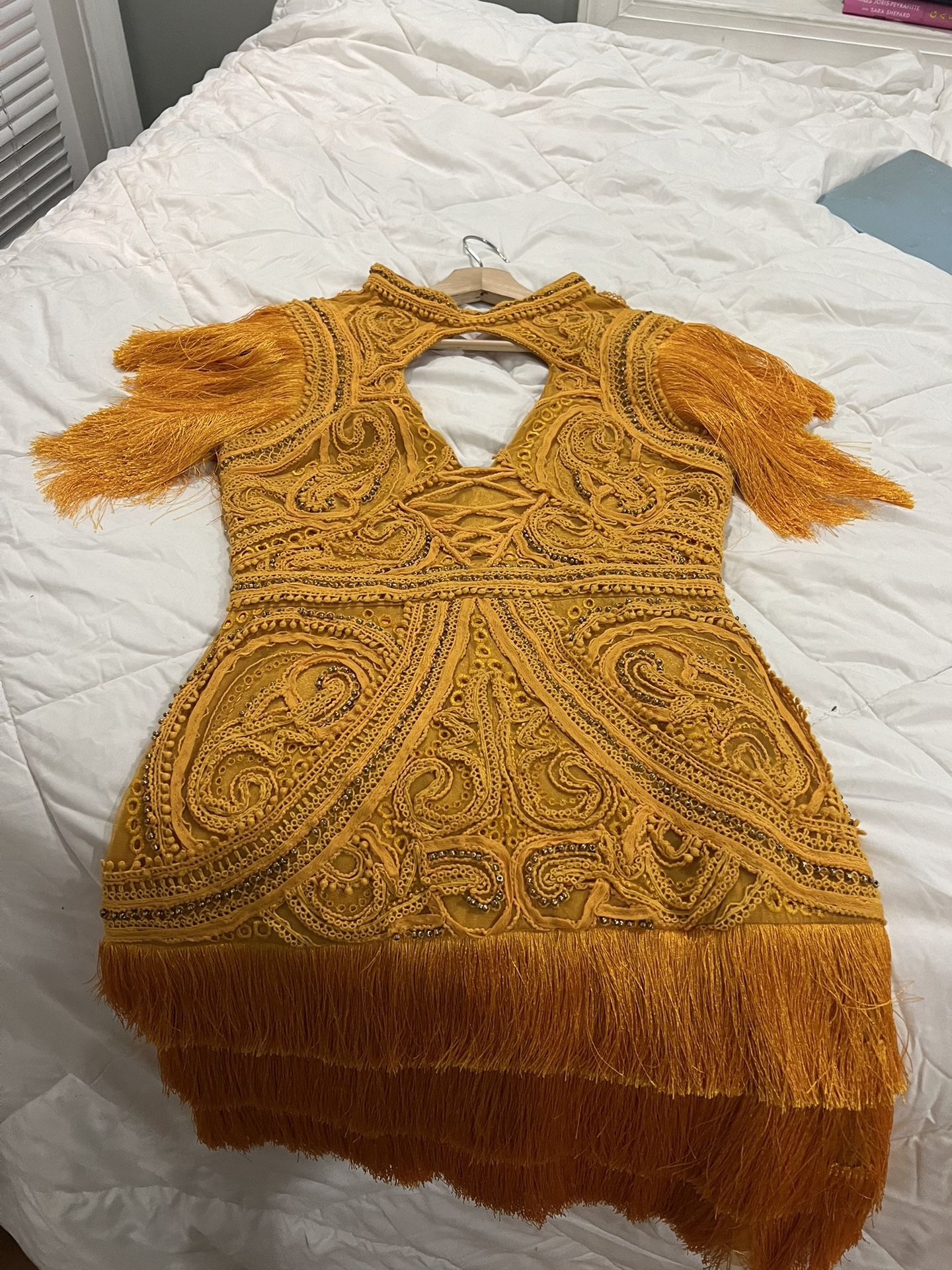 Orange Tasseled Party/Event Dress
