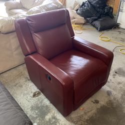 Red Leather Electric Recliner Couch “WE DELIVER”