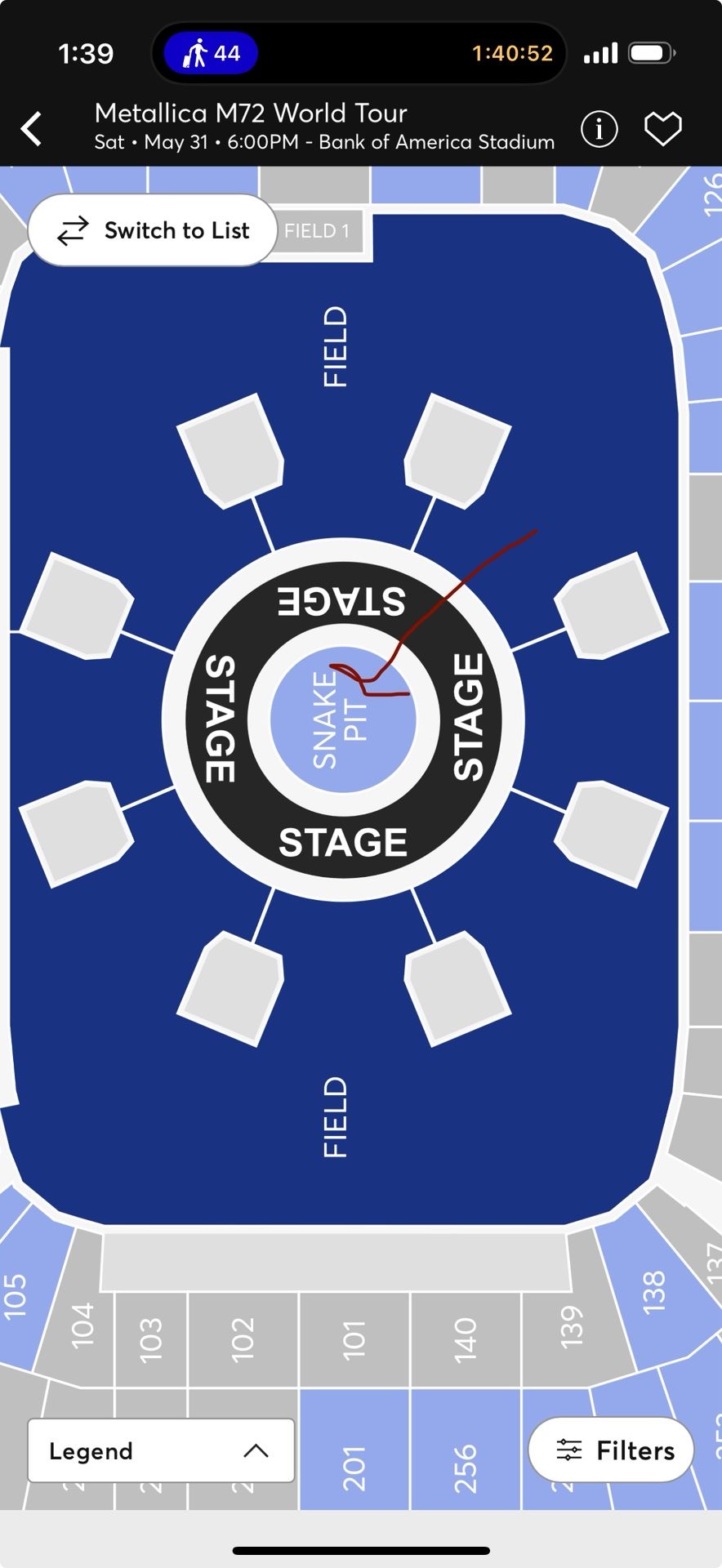 Metallica/pantera Snakepit Ticket $1300