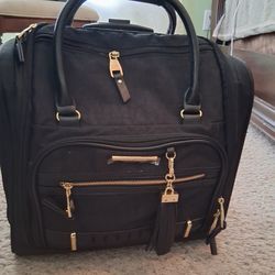 steve madden Designer 15 Inch Carry on Suitcase- Small Weekender Overnight Business Travel Luggage- Lightweight 2- Rolling Spinner Wheels Under Seat