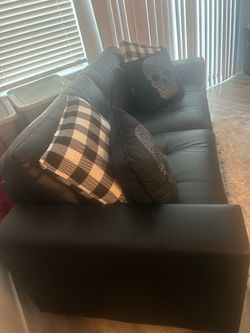 Black leather couch