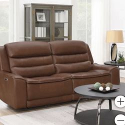 Rhodes Leather Power Reclining Sofa With USB & USB-C Ports