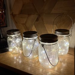 Hanging Fairy Light Jars