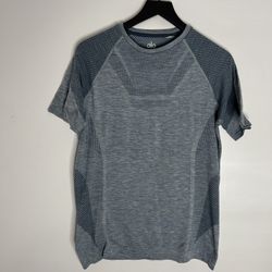 ALO Yoga Amplify Seamless Technical T Shirt Mens Medium Slate Heather Blue