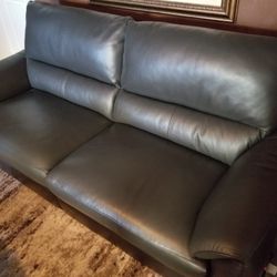 Brand New Charcoal Grey Power Reclining Leather Loveseat