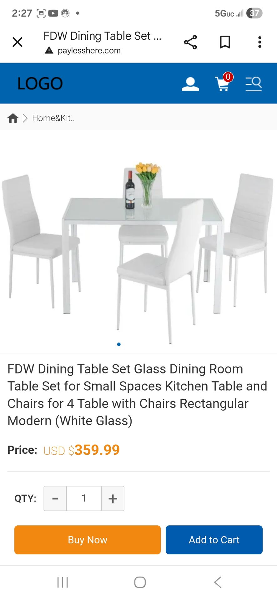 Table and chair set