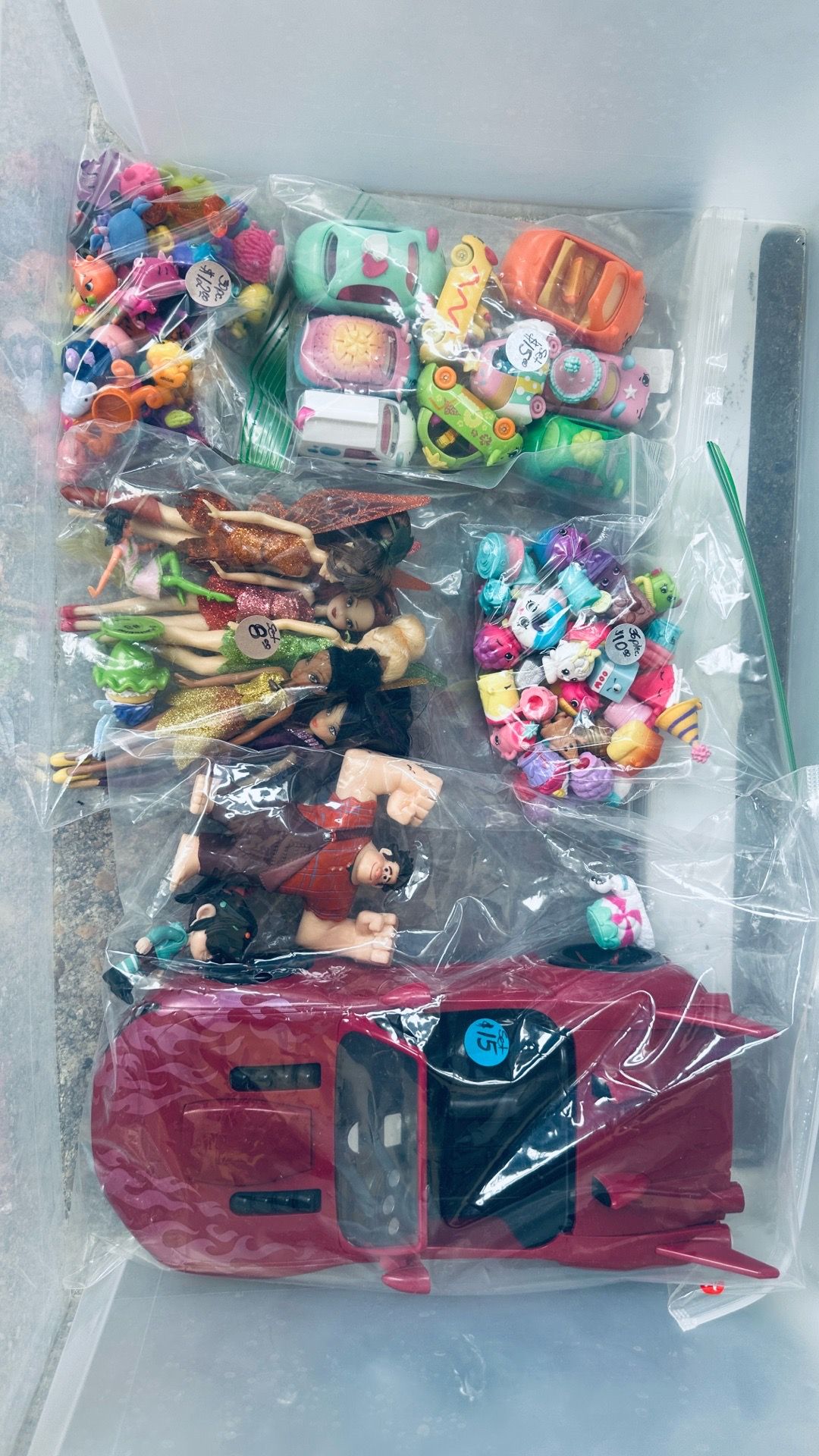 Different dolls and accessories