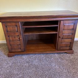 Solid Wood TV Stand With Storage