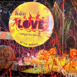 Vintage 2000s Beatles LOVE Cirque Du Soleil Mirage Button Pin, 1.25” 