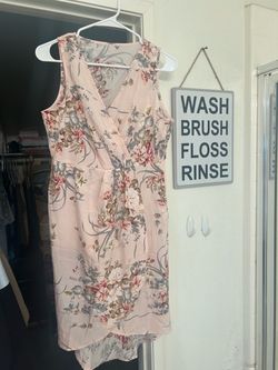 Light Pink Floral Sleeveless Dress
