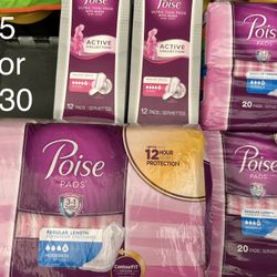 Poise Pads & Liners Combo Bundle 5 For $30