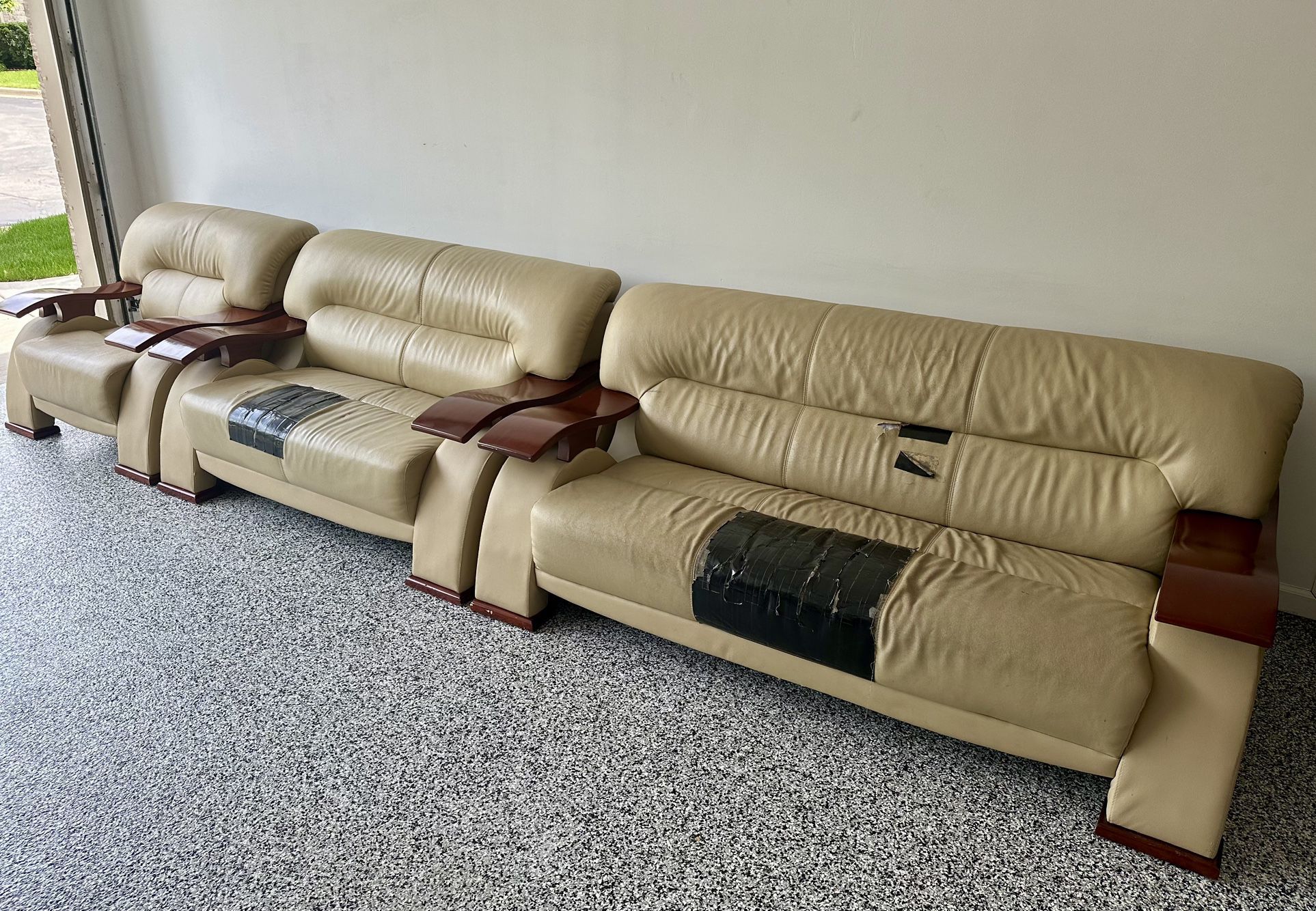 Sofa Set 3 Piece - Faux Leather 