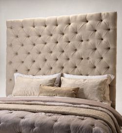 Custom Oversized Diamond-Tufted Headboard & Matching Storage Trunk: $695 for the Set
