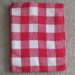 Vintage 50's Gingham Checked Tablecloth 