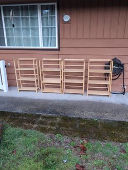 Four folding bookshelves