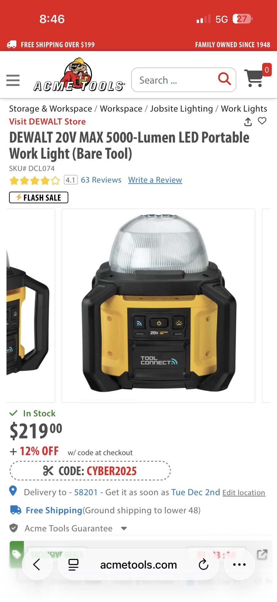 Dewalt Light (5000 Lumens)