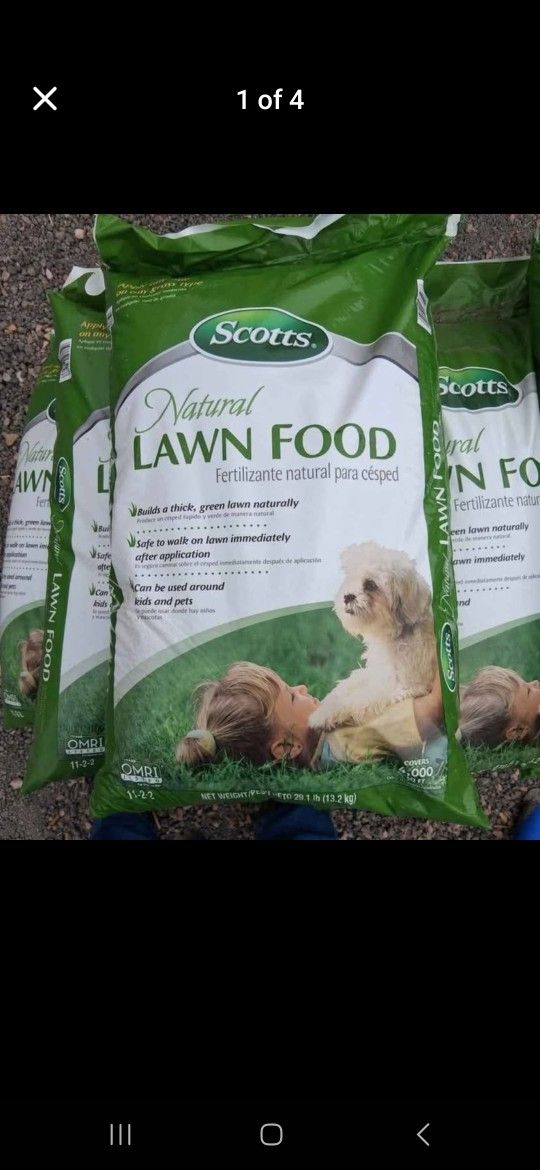 Scotts Lawnfood. All Natural. Pet And People Safe