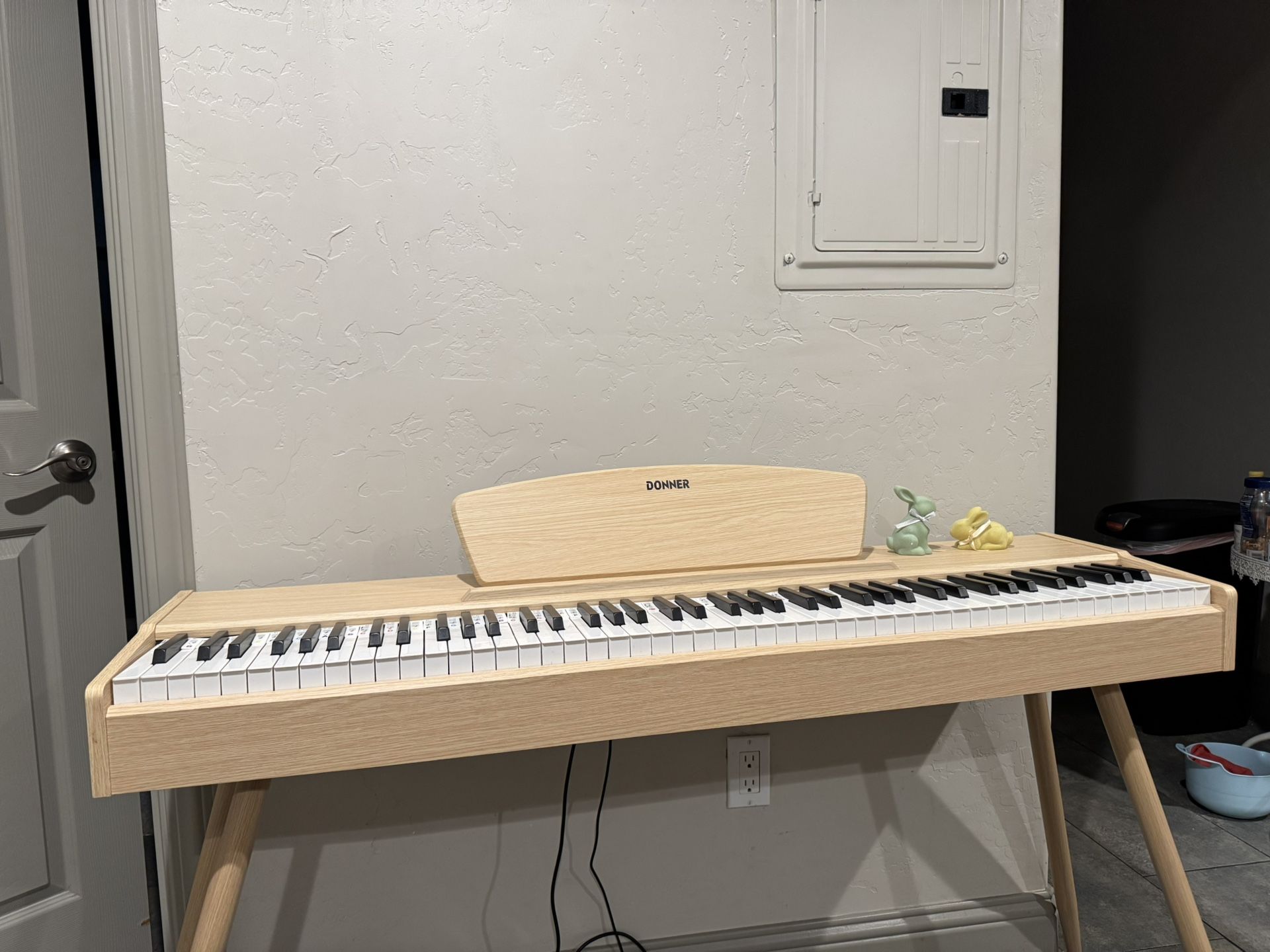 Donner DDP-80 Digital Piano 88 Key Weighted Keyboard, Full-size Electric Piano for Beginners, with Sheet Music Stand, Triple Pedal