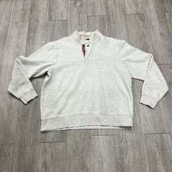 ORVIS Mens Quarter Zip Pullover Sweatshirt Heather beige Size XL Cotton Blend