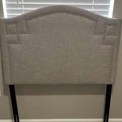 Grey Minimalist Twin Size Headboard