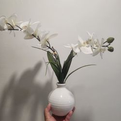Faux White Orchid Arrangement