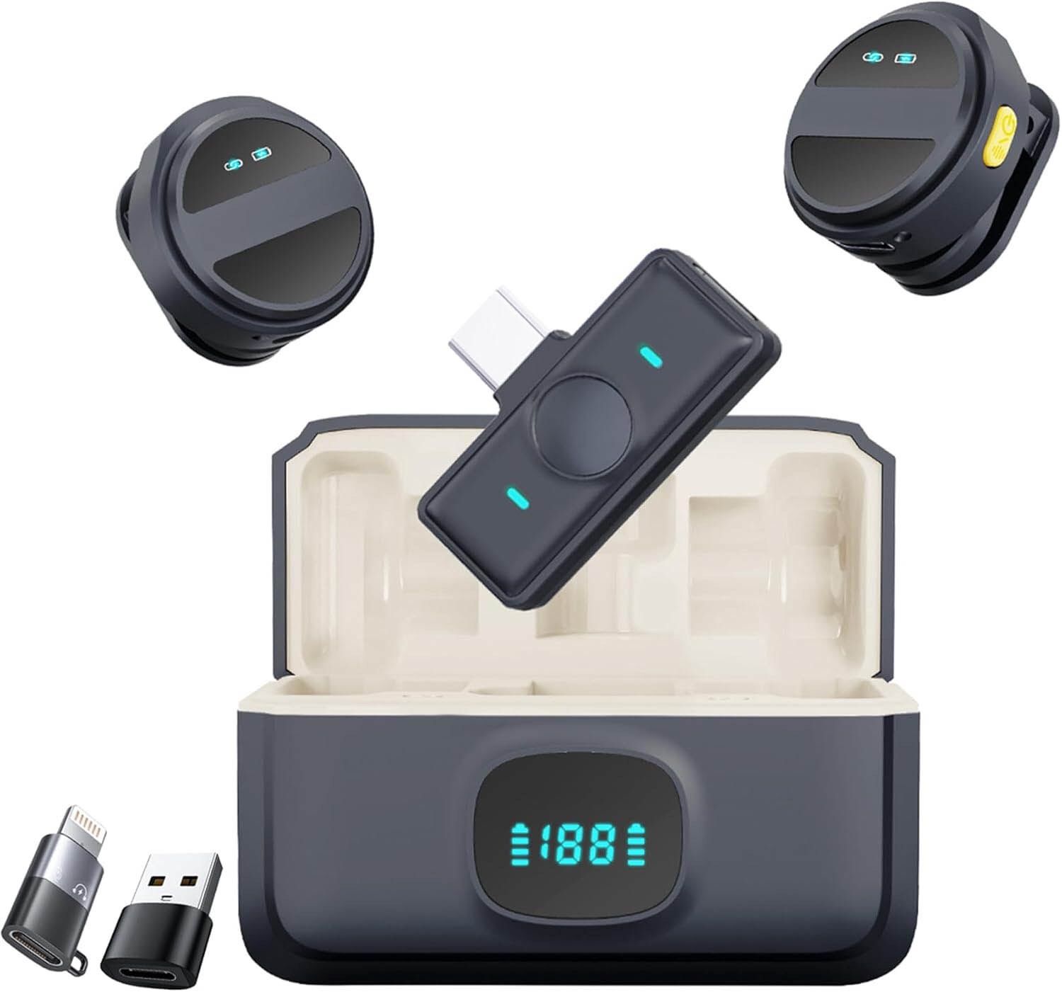 2 Piece Wireless Lavalier Microphone