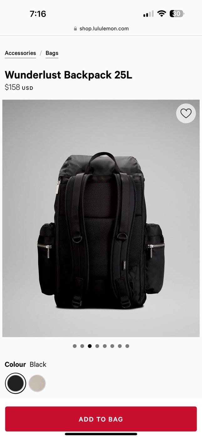 Lululemon Wunderlust Backpack 25L for Sale in Pine Brook, NJ  display picture 3