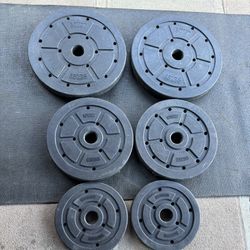 140lbs Total Weight Plates Vinyl Olympic 2” Hole