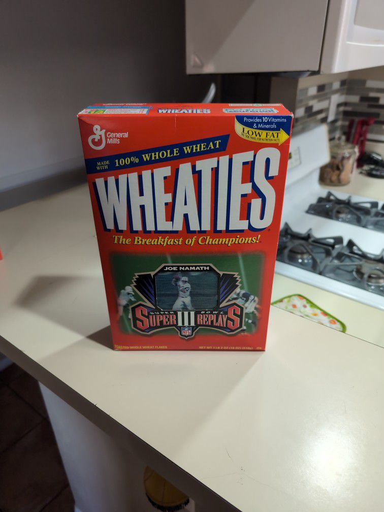 Wheaties Box Of Cereal With Joe Namath Hologram On Front