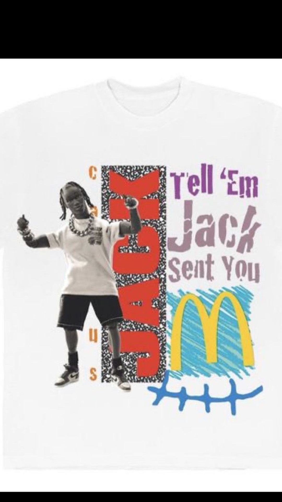 Travis Scott (Jack Smile T Shit, White, Large) Cactus Jack