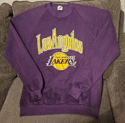 Brand New Vintage 90's Los Angeles Lakers Crewneck Sweatshirt Purple - XL (Runs Small. Fits Like A Large)