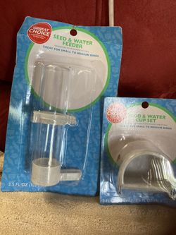 Bird food cup & water feeder