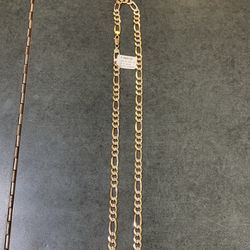 10k Diamond Cut Figaro Necklace