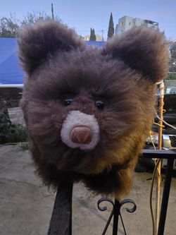 SCULLY & SCULLY STUFFED PLUSH FIGURAL STANDING BEAR-FORM OTTOMAN
