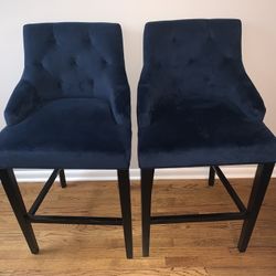 World Market Blue Velvet Bar Stools