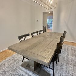 94” Solid Wood Dining Table and Chairs