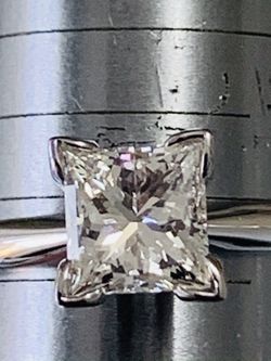 Fiery 🔥🔥🔥 1.23 Carat Certified Diamond Princess Solitaire, 14K WG, (G/SI1) Excellent Cut! Appraised $10,830,