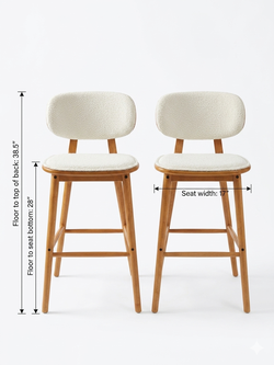 Bar stools - oak - set of 2 - mid century modern