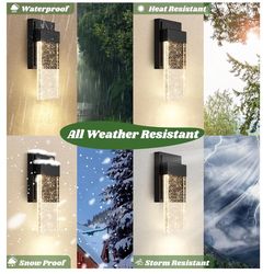 BesLowe Outdoor Wall Light Fixtures with Crystal Bubble