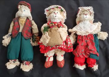 Vintage 1990s House of Lloyd Christmas Bunny Doll Lot - Set of 3 Christmas Around the World