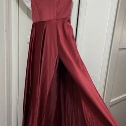 Long Burgundy Dress Great For Prom