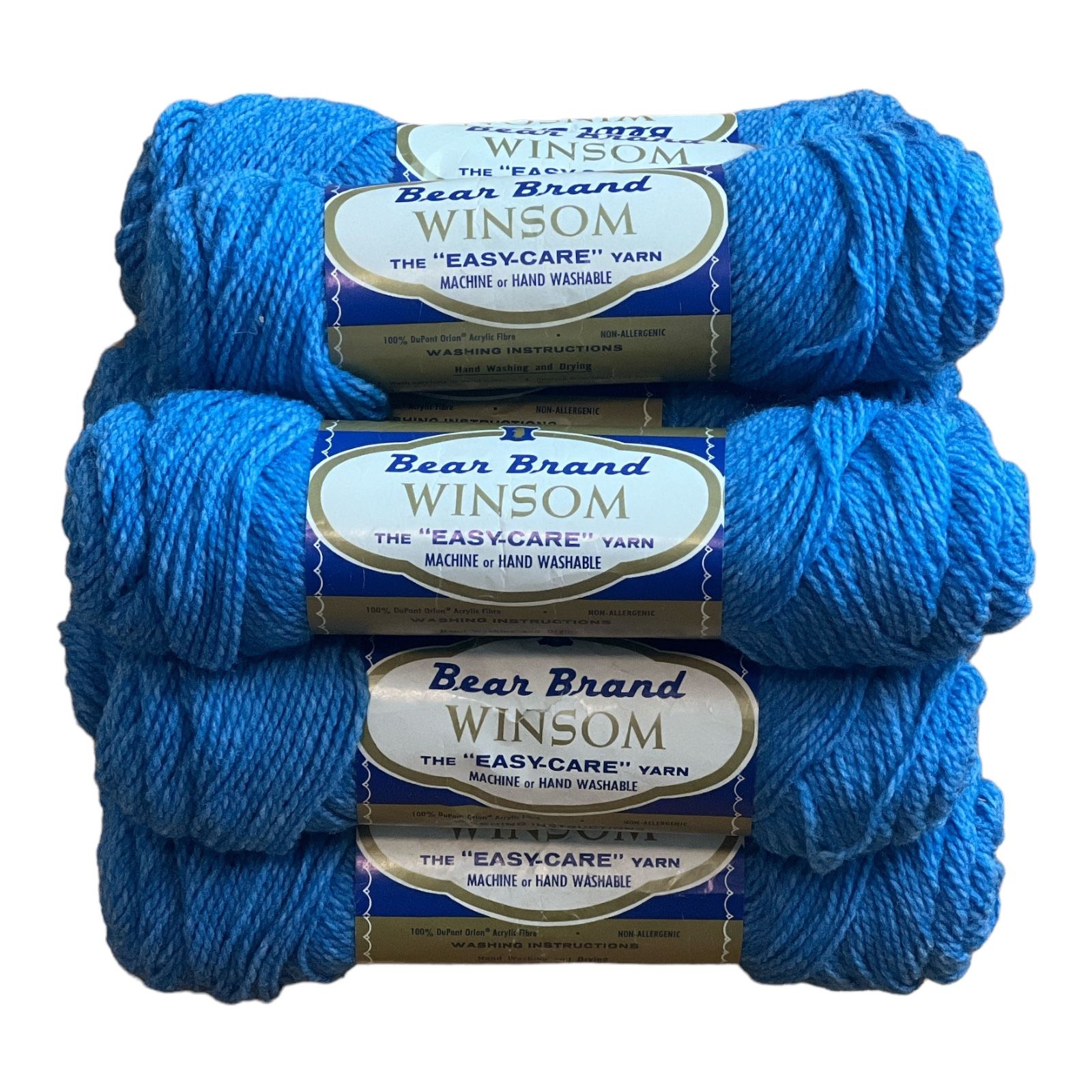 9 Yarn Vintage Bear Brand Winsom Bernhard Ulman Blue 100% Orlon Acrylic Col. 313